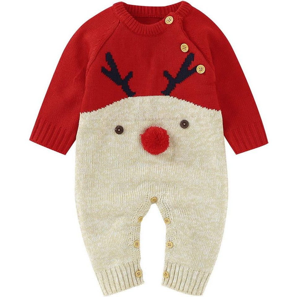 Verve Jelly Reindeer Christmas Baby Onesie Long Sleeve